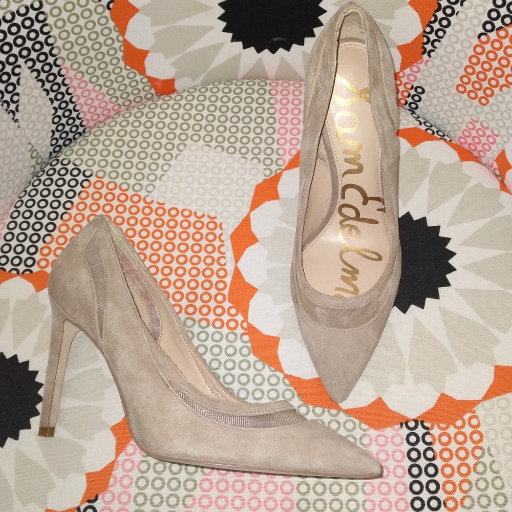 Sam Edelman Nixon Oatmeal suede pumps One timewear